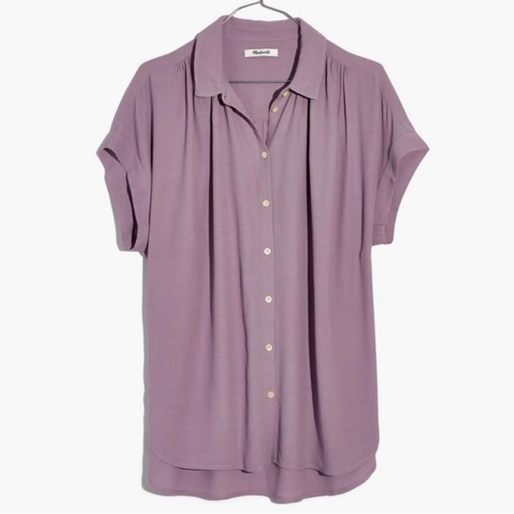 EUC Madewell Lilac Central Drapey Button Down Shirt, Size XL - Picture 1 of 11